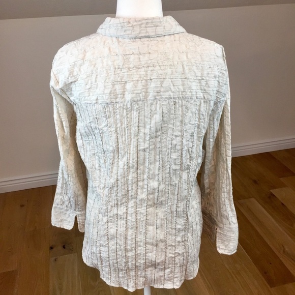 Vintage Floral Sequin Long Sleeve Blouse - Picture 4 of 5